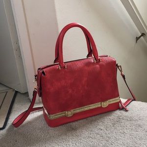 Cherry red faux “lunchbox” purse